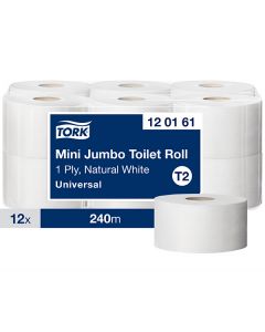 Tork T2 Universal Mini Jumbo wc-paperi 1-krs luonnonvalkoinen 12rll